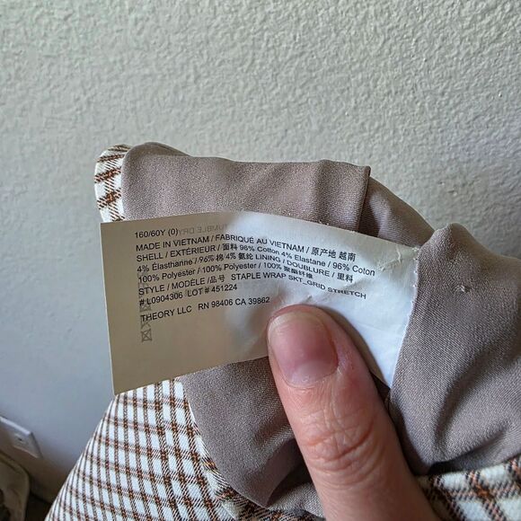 Theory Pin Dot A Line Creme Mini Skirt Size 0 - Picture 5 of 8